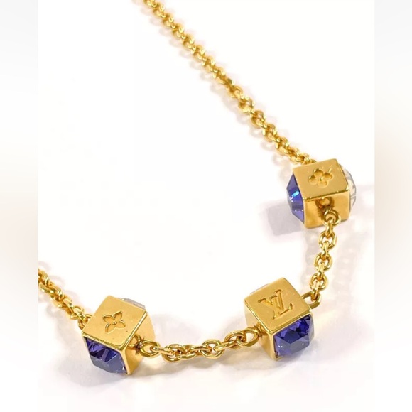 Louis Vuitton Gamble Station Necklace. Gold plated. Swarovski Crystal. A… - Picture 1 of 15